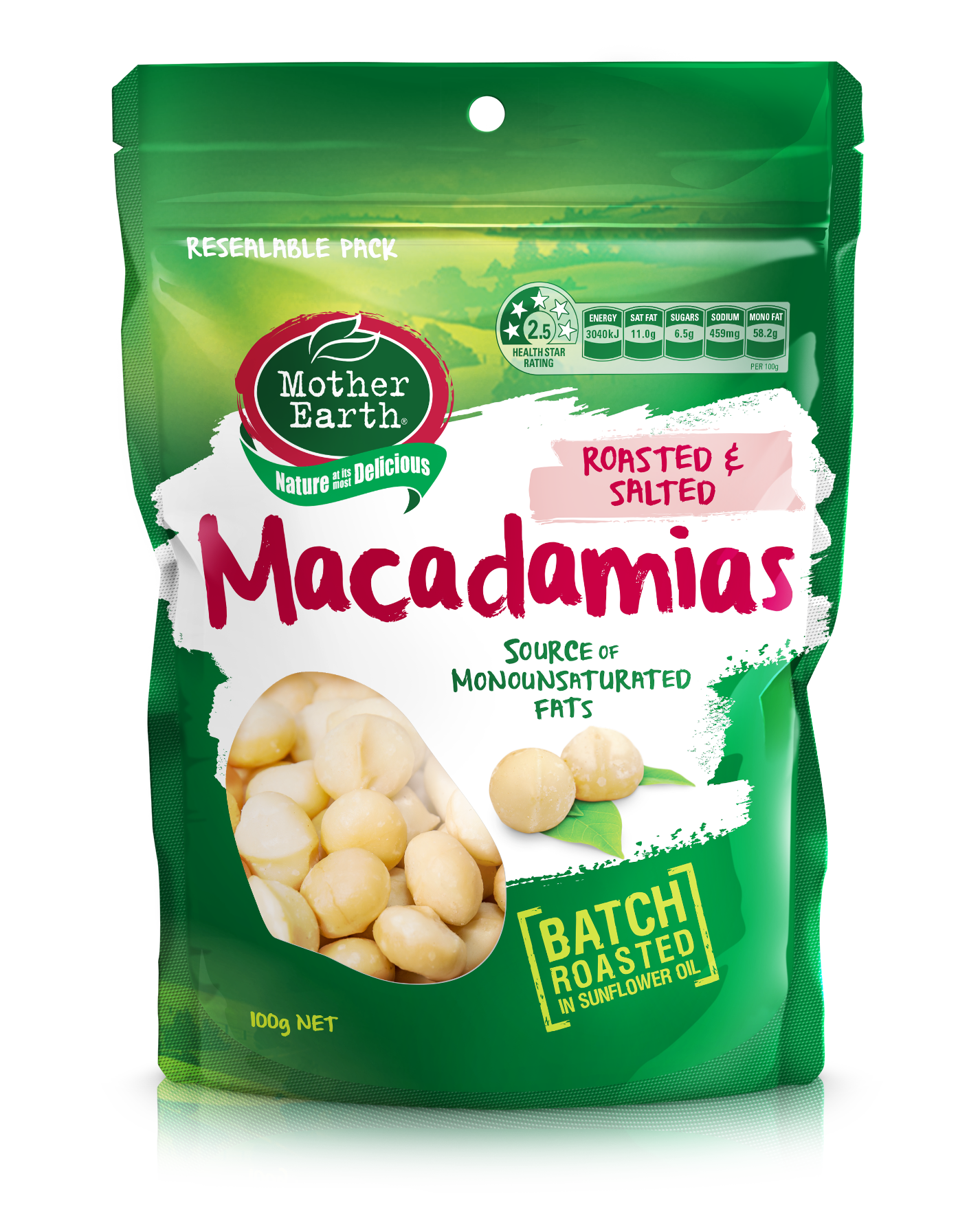 Roasted & Salted Macadamias 100g